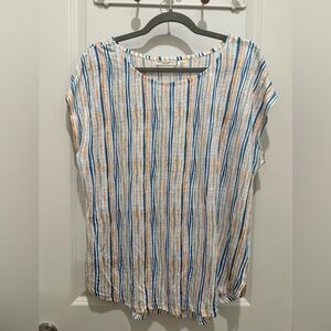 Cynthia Rowley 100% linen striped top